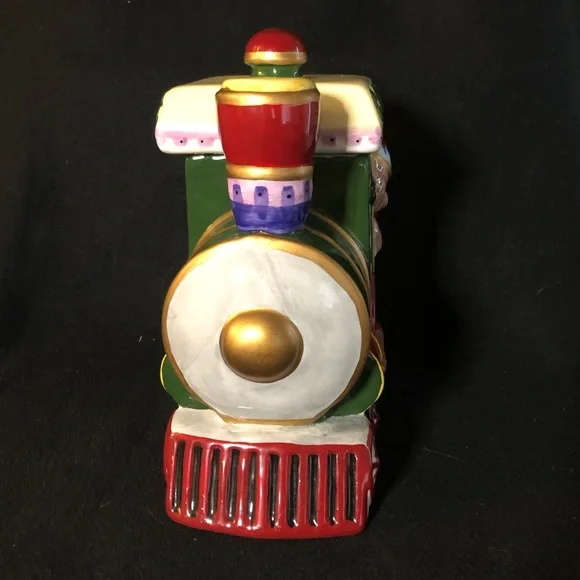 NWOT - Vintage Holiday Ceramic Cookie Jar - Shaped as Train Engine - Picture 3 of 7